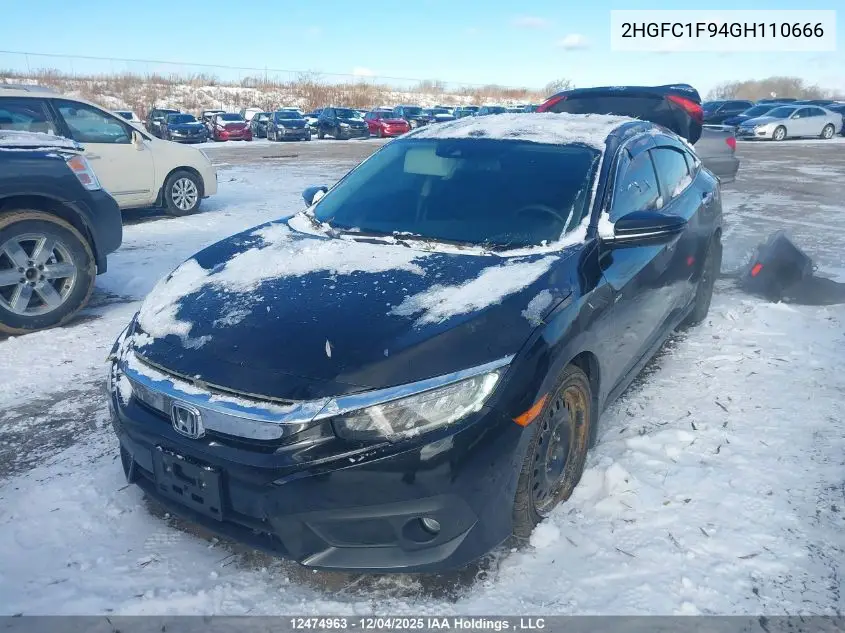 2HGFC1F94GH110666 2016 Honda Civic Touring