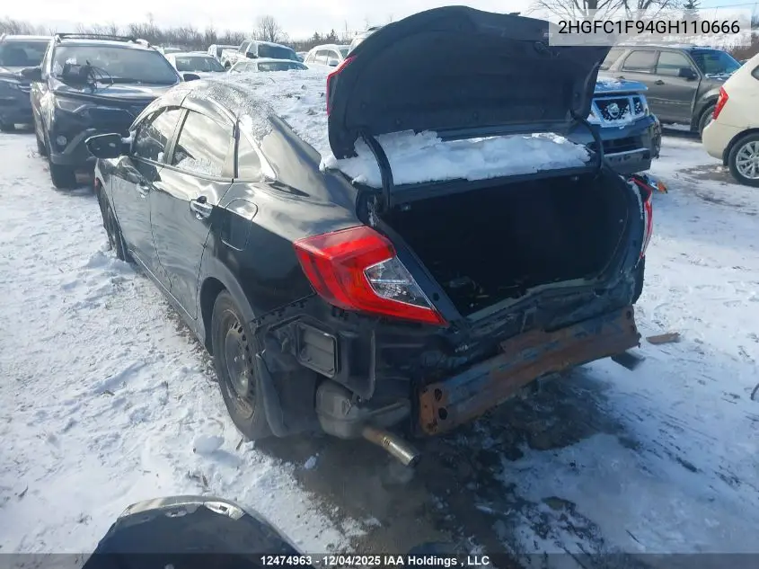 2HGFC1F94GH110666 2016 Honda Civic Touring