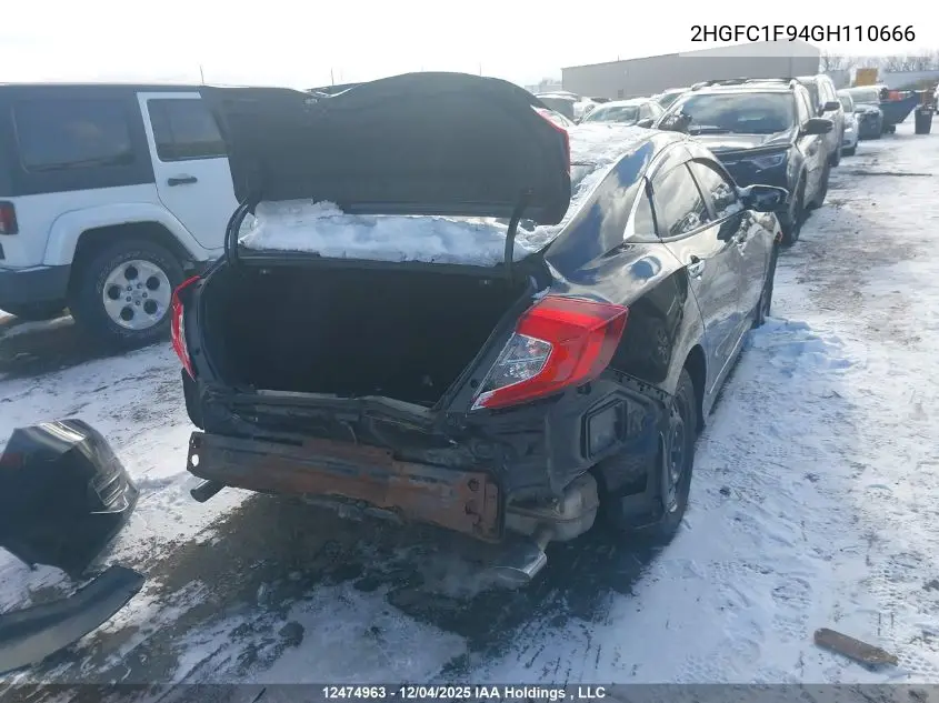 2HGFC1F94GH110666 2016 Honda Civic Touring