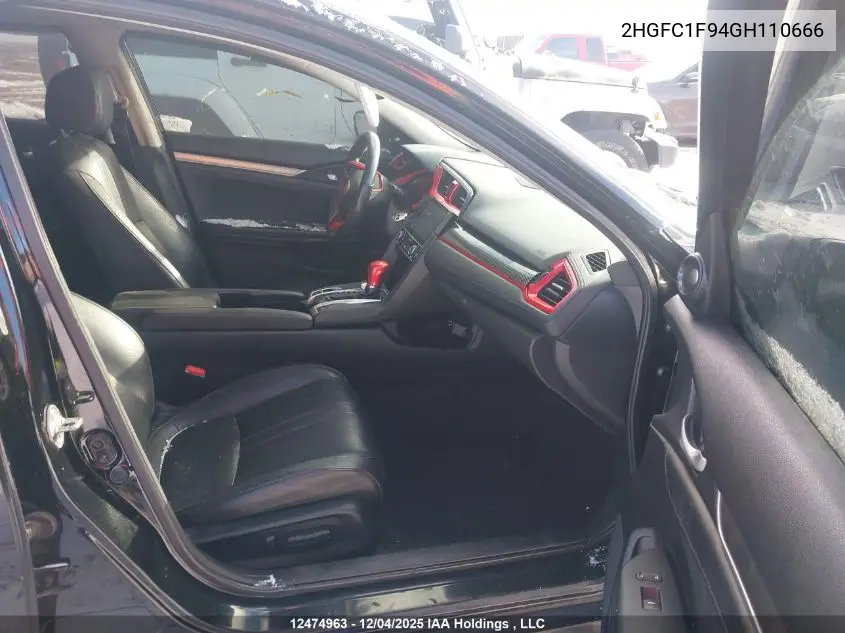 2HGFC1F94GH110666 2016 Honda Civic Touring