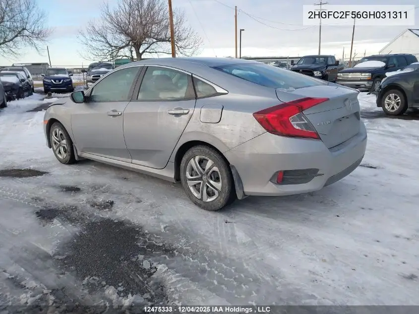 2HGFC2F56GH031311 2016 Honda Civic Lx