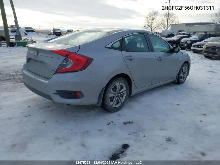 2HGFC2F56GH031311 2016 Honda Civic Lx
