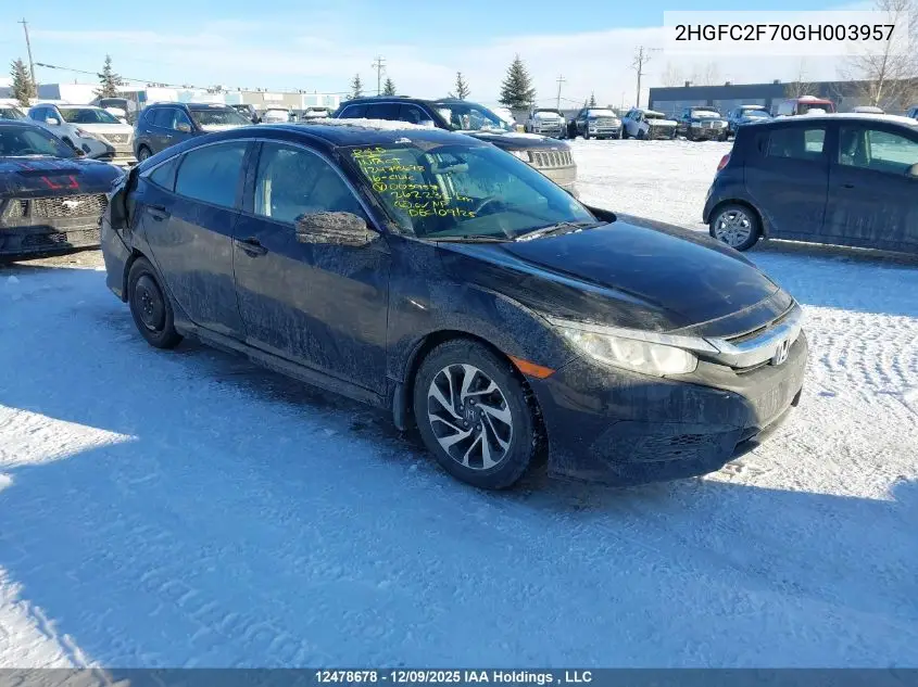 2HGFC2F70GH003957 2016 Honda Civic Ex