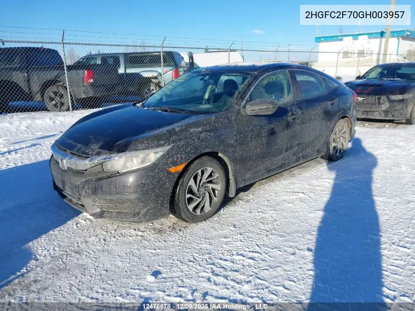 2HGFC2F70GH003957 2016 Honda Civic Ex