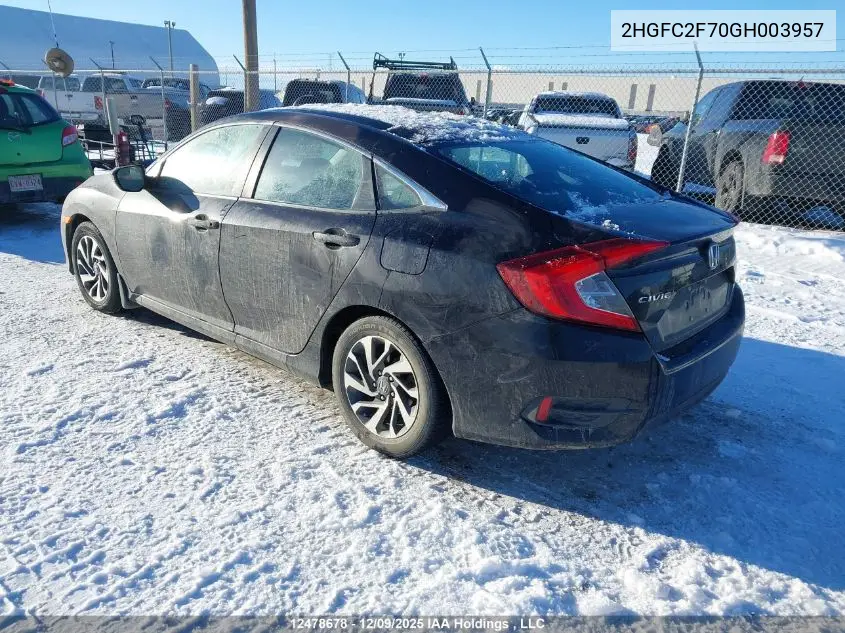 2HGFC2F70GH003957 2016 Honda Civic Ex