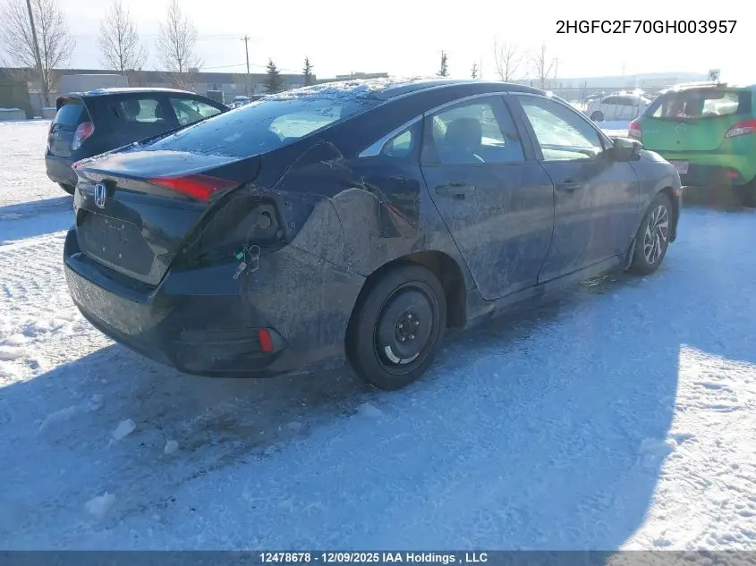 2HGFC2F70GH003957 2016 Honda Civic Ex