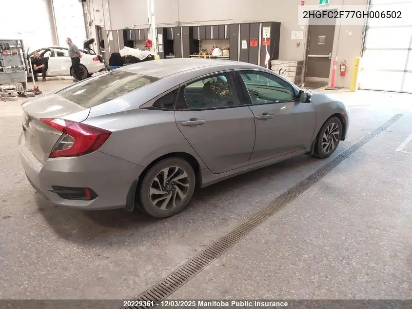 2HGFC2F77GH006502 2016 Honda Civic Ex