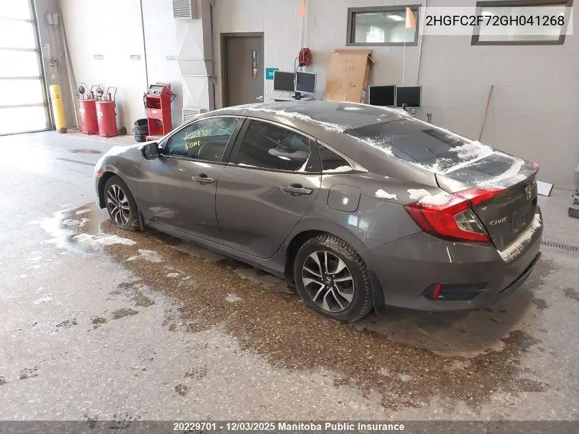 2HGFC2F72GH041268 2016 Honda Civic Ex