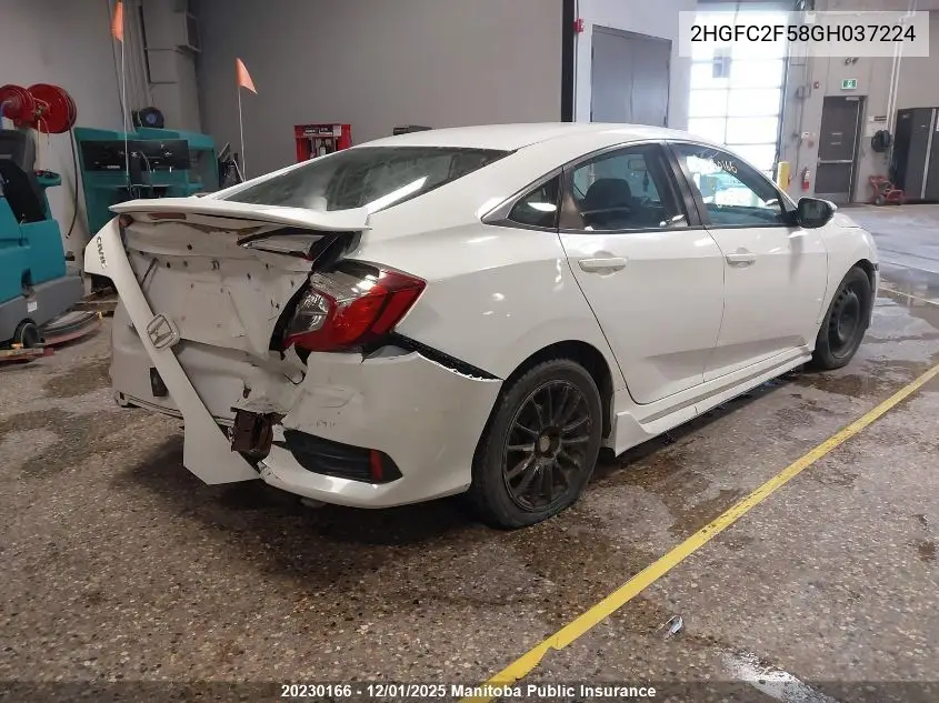 2HGFC2F58GH037224 2016 Honda Civic Lx