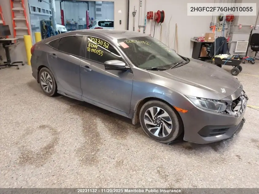 2HGFC2F76GH010055 2016 Honda Civic Ex