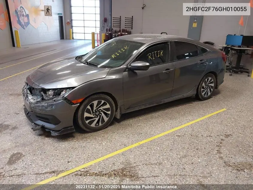 2HGFC2F76GH010055 2016 Honda Civic Ex