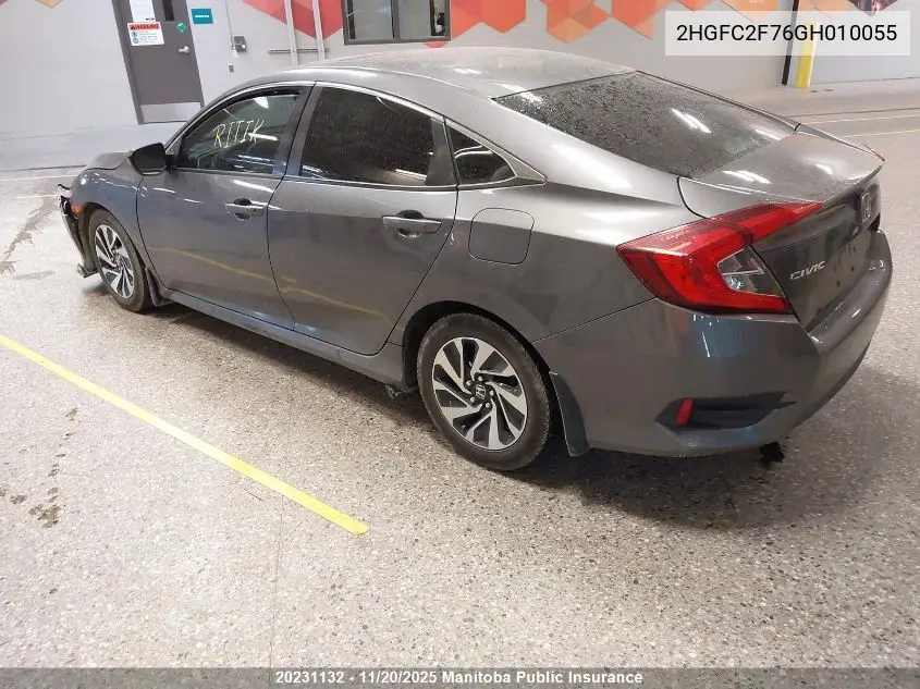 2HGFC2F76GH010055 2016 Honda Civic Ex