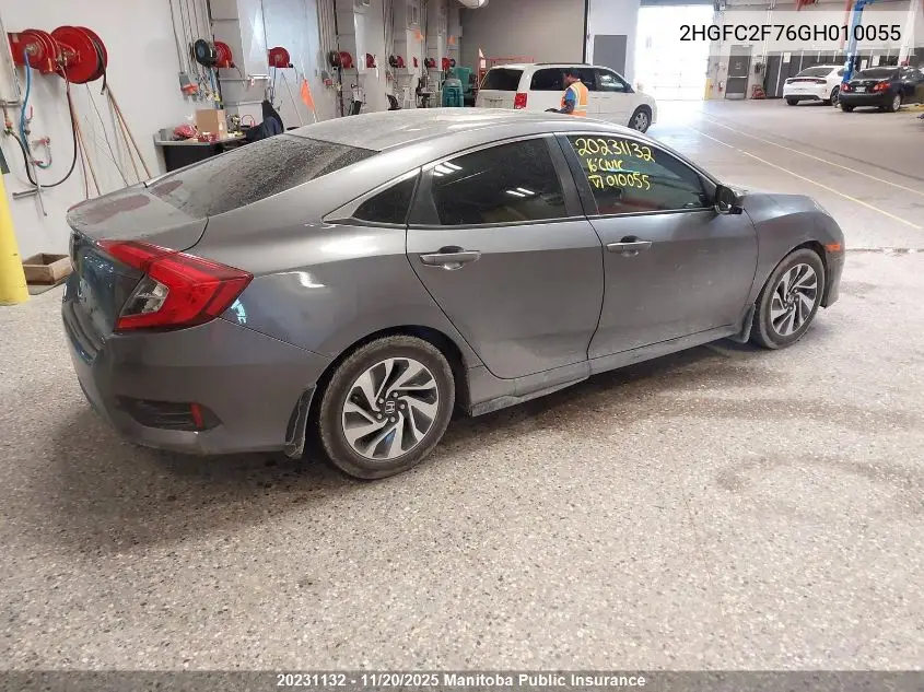 2HGFC2F76GH010055 2016 Honda Civic Ex