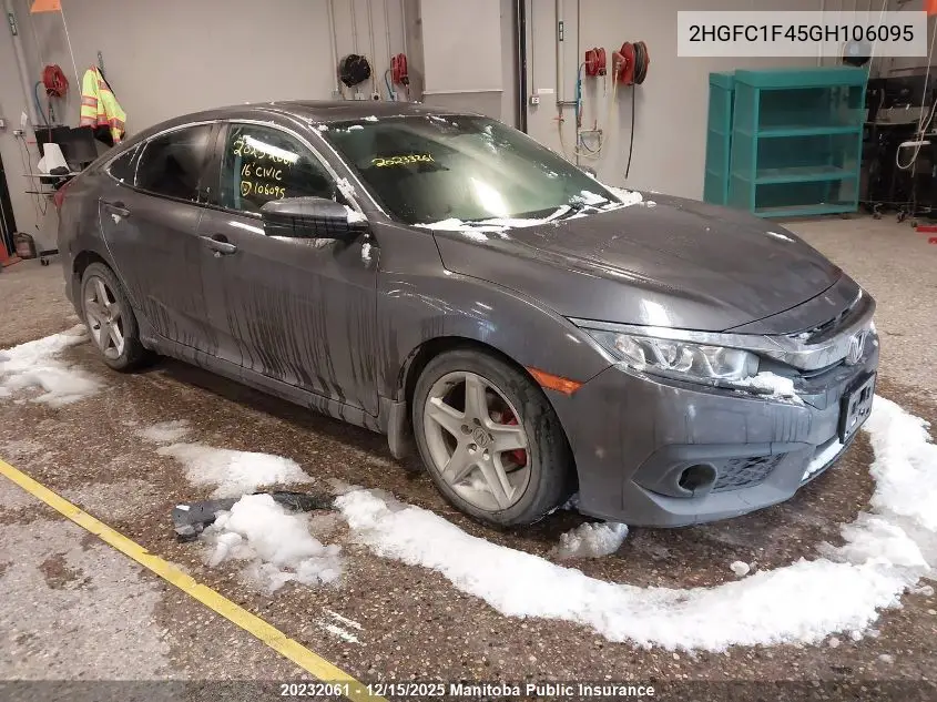 2HGFC1F45GH106095 2016 Honda Civic Ex-T