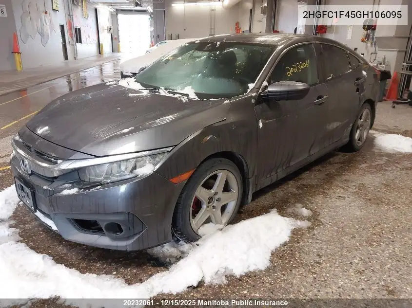 2HGFC1F45GH106095 2016 Honda Civic Ex-T