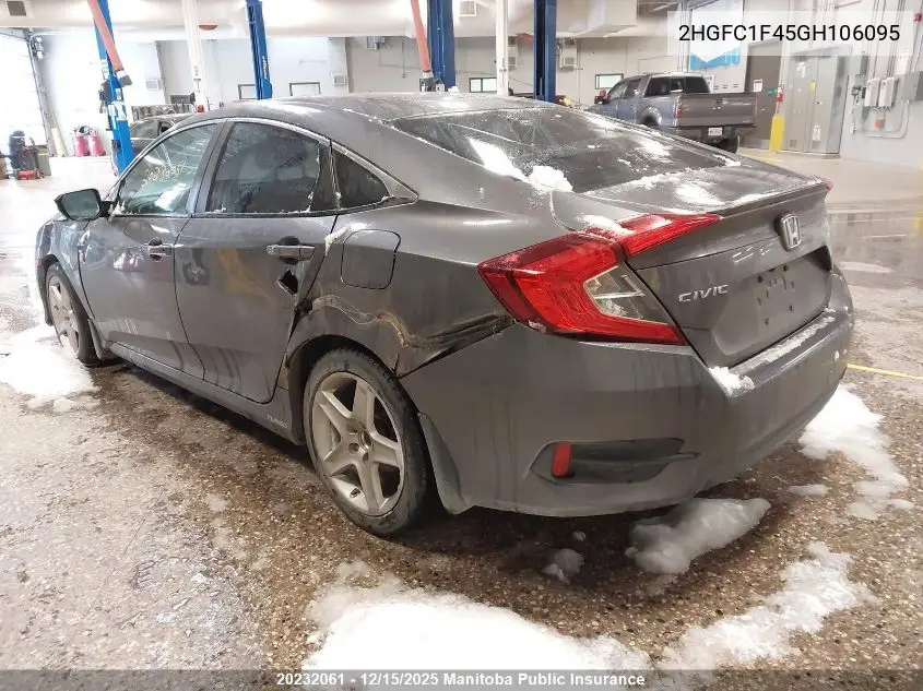 2HGFC1F45GH106095 2016 Honda Civic Ex-T