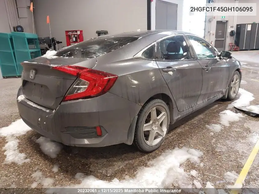 2HGFC1F45GH106095 2016 Honda Civic Ex-T