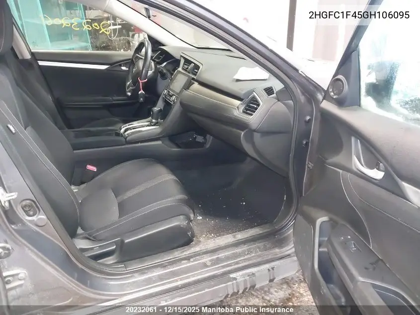 2HGFC1F45GH106095 2016 Honda Civic Ex-T