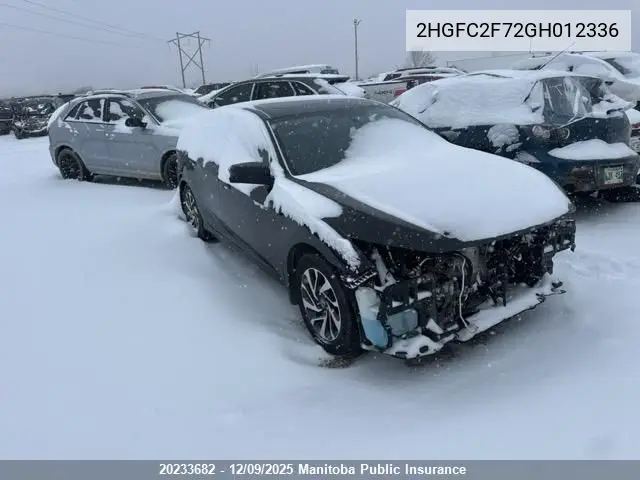 2HGFC2F72GH012336 2016 Honda Civic Ex