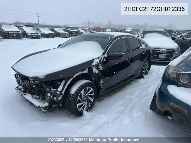 2HGFC2F72GH012336 2016 Honda Civic Ex