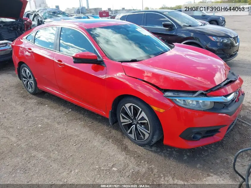 2HGFC1F39GH644063 2016 Honda Civic Ex-T