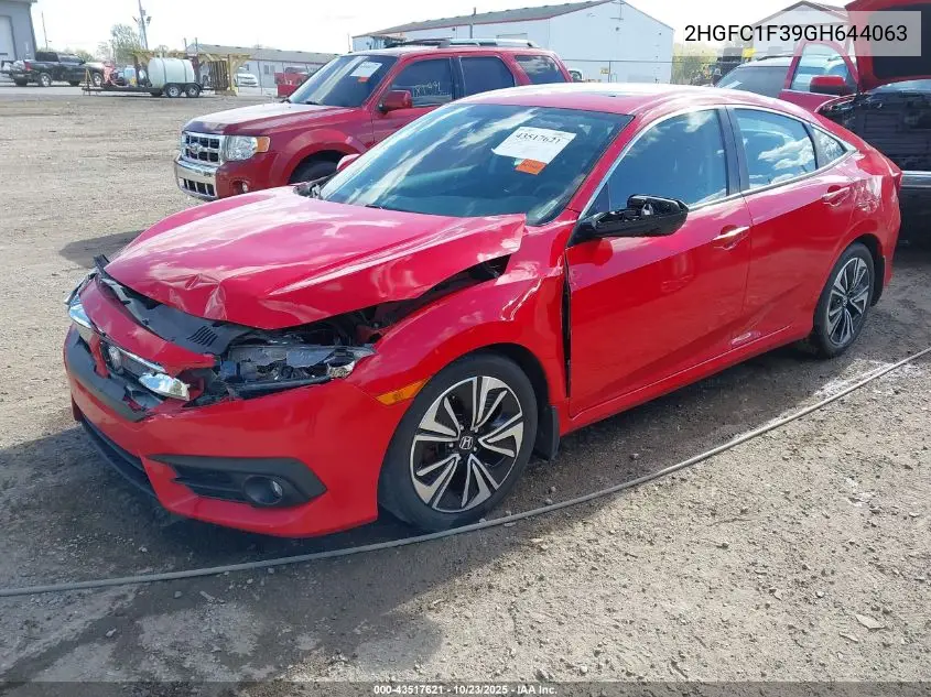 2HGFC1F39GH644063 2016 Honda Civic Ex-T