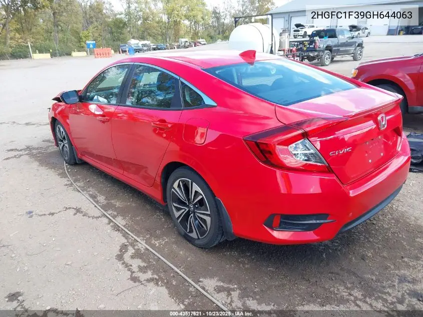 2HGFC1F39GH644063 2016 Honda Civic Ex-T
