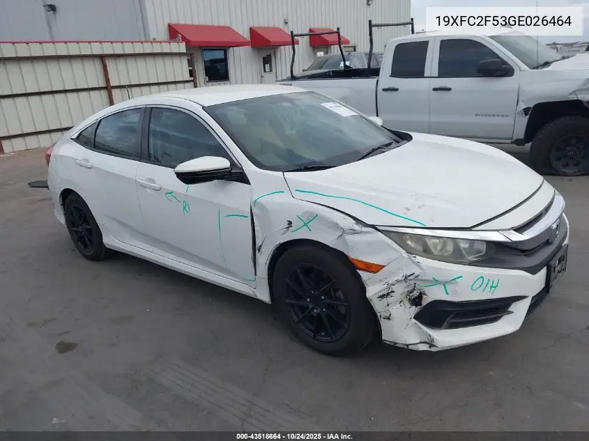 19XFC2F53GE026464 2016 Honda Civic Lx
