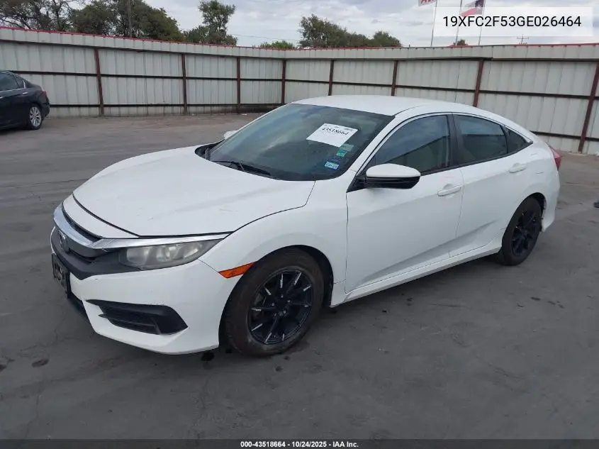 19XFC2F53GE026464 2016 Honda Civic Lx