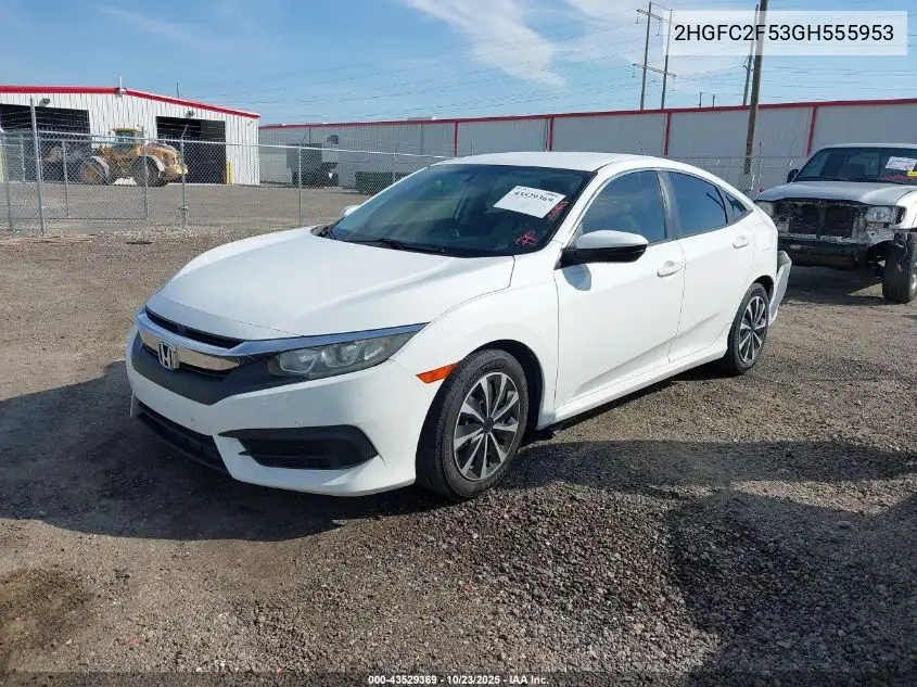 2HGFC2F53GH555953 2016 Honda Civic Lx