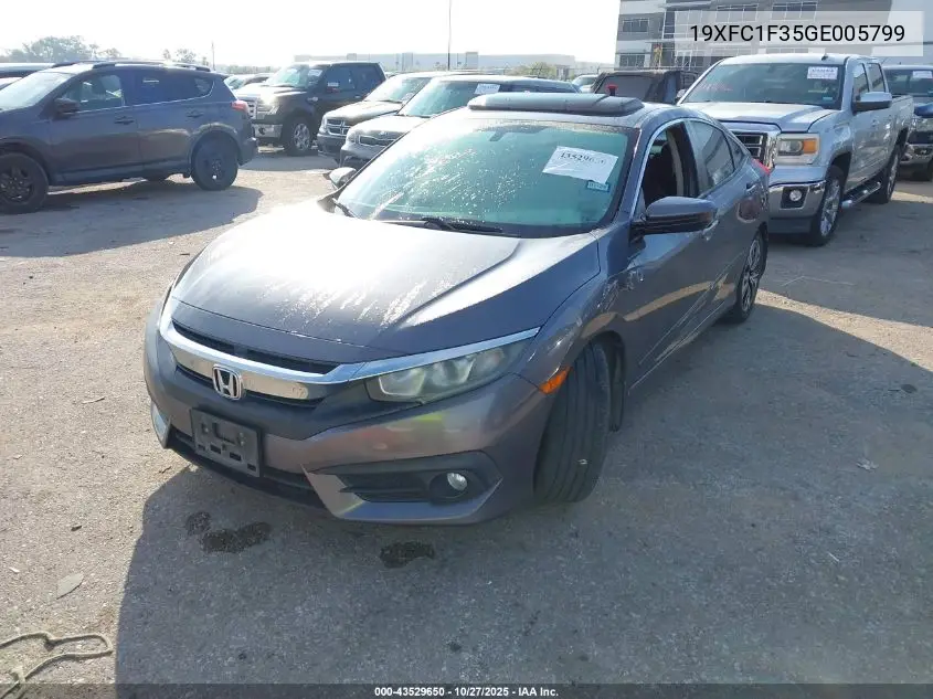 19XFC1F35GE005799 2016 Honda Civic Ex-T