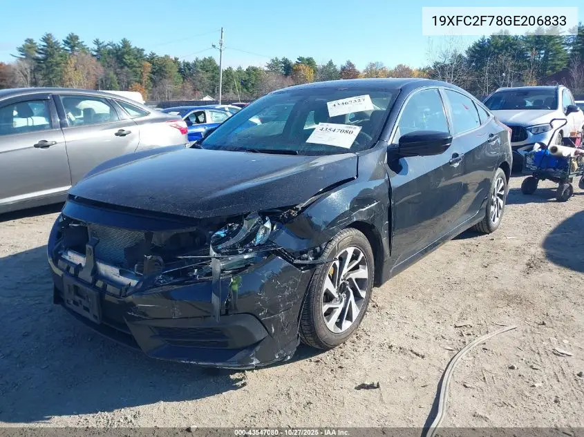 19XFC2F78GE206833 2016 Honda Civic Ex