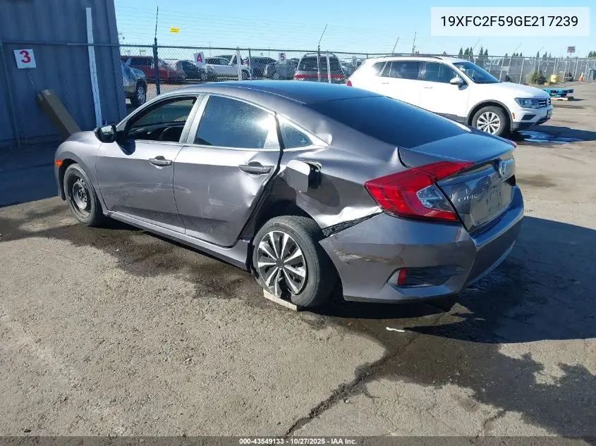 19XFC2F59GE217239 2016 Honda Civic Lx