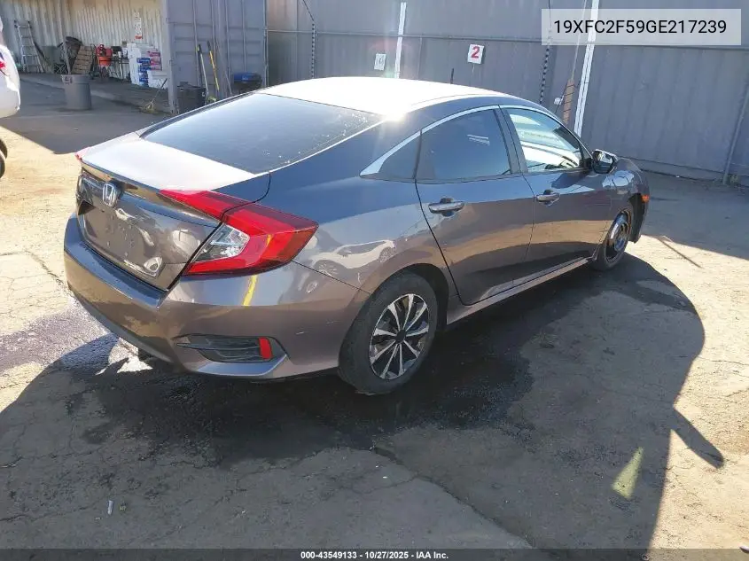 19XFC2F59GE217239 2016 Honda Civic Lx