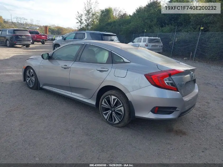 19XFC1F74GE200232 2016 Honda Civic Ex-L