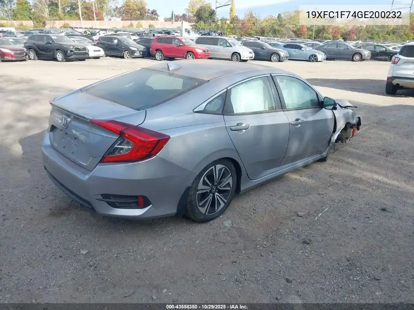 19XFC1F74GE200232 2016 Honda Civic Ex-L