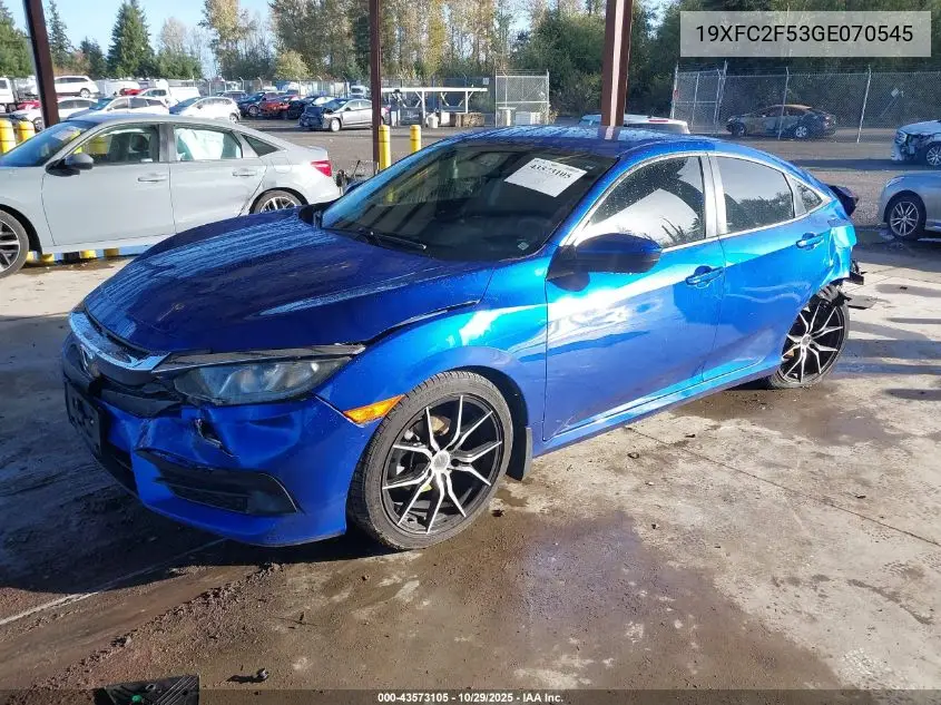 19XFC2F53GE070545 2016 Honda Civic Lx
