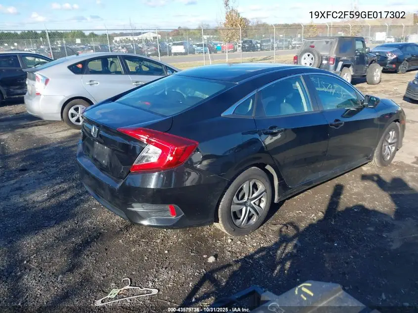 19XFC2F59GE017302 2016 Honda Civic Lx