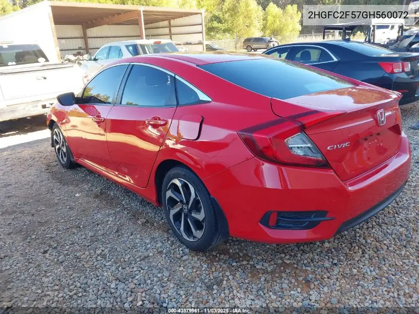 2HGFC2F57GH560072 2016 Honda Civic Lx