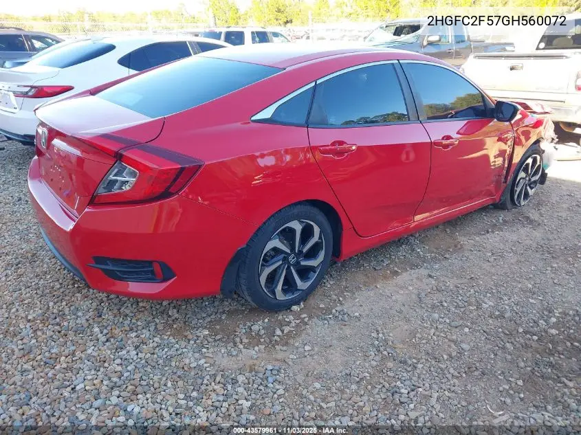2HGFC2F57GH560072 2016 Honda Civic Lx