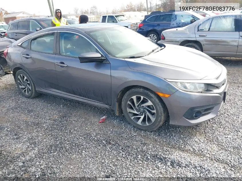 19XFC2F78GE083776 2016 Honda Civic Ex