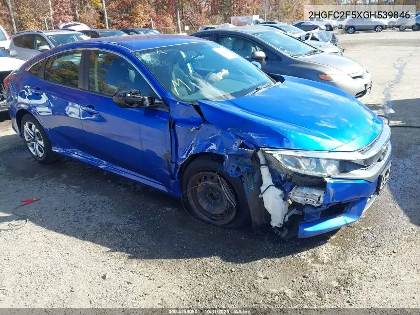 2HGFC2F5XGH539846 2016 Honda Civic Lx