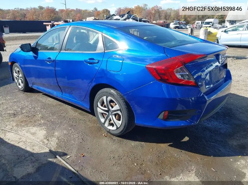 2HGFC2F5XGH539846 2016 Honda Civic Lx