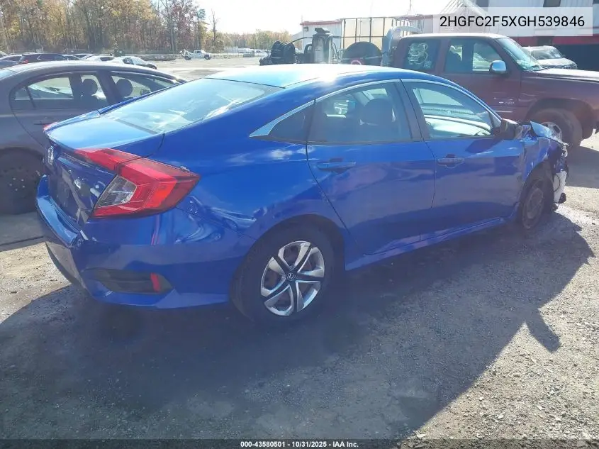 2HGFC2F5XGH539846 2016 Honda Civic Lx