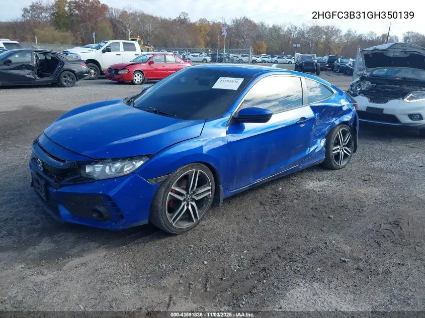 2HGFC3B31GH350139 2016 Honda Civic Ex-T
