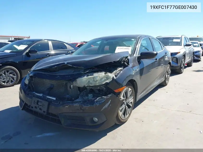 19XFC1F77GE007430 2016 Honda Civic Ex-L
