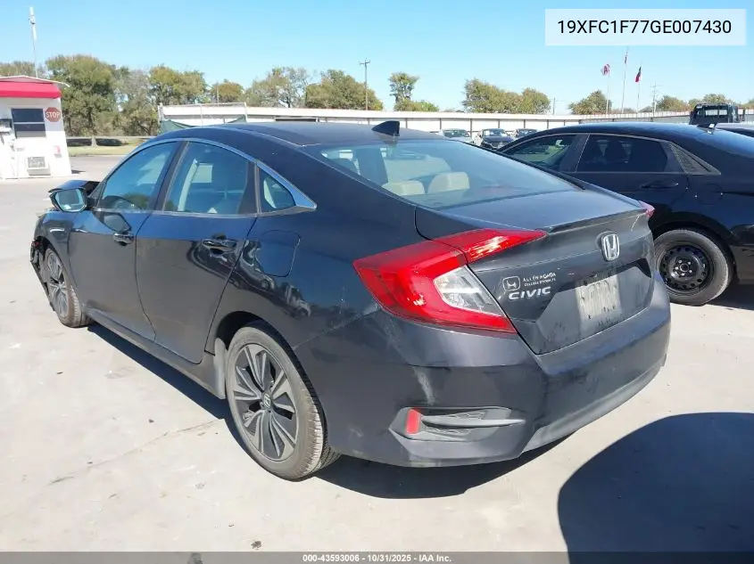 19XFC1F77GE007430 2016 Honda Civic Ex-L