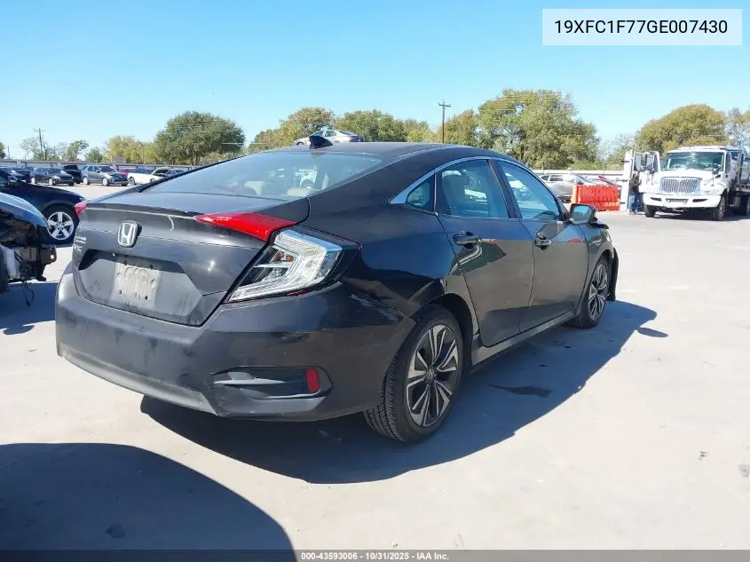 19XFC1F77GE007430 2016 Honda Civic Ex-L