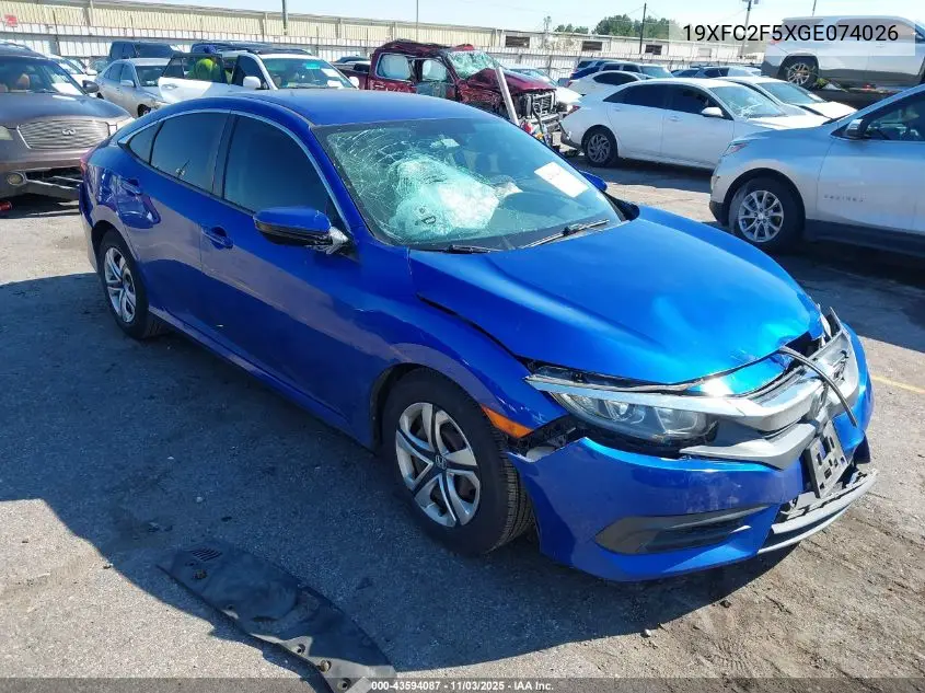 19XFC2F5XGE074026 2016 Honda Civic Lx