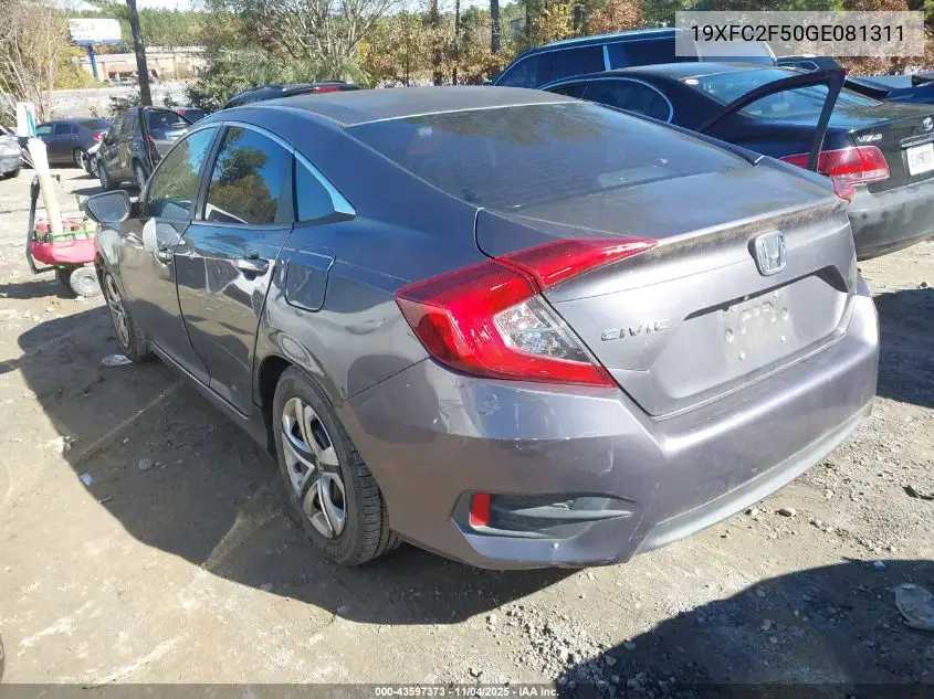 19XFC2F50GE081311 2016 Honda Civic Lx